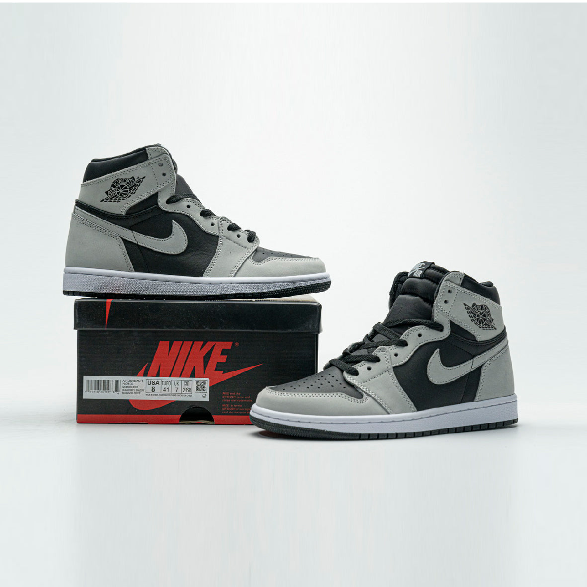 Air Jordan 1 Shadow 2.0 Light Smoke Grey Baskets Noir Gris Homme Femme - 4