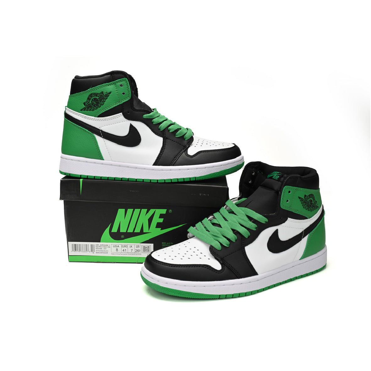 Air Jordan 1 High Lucky Green Baskets Vert Blanc Homme Femme - 4