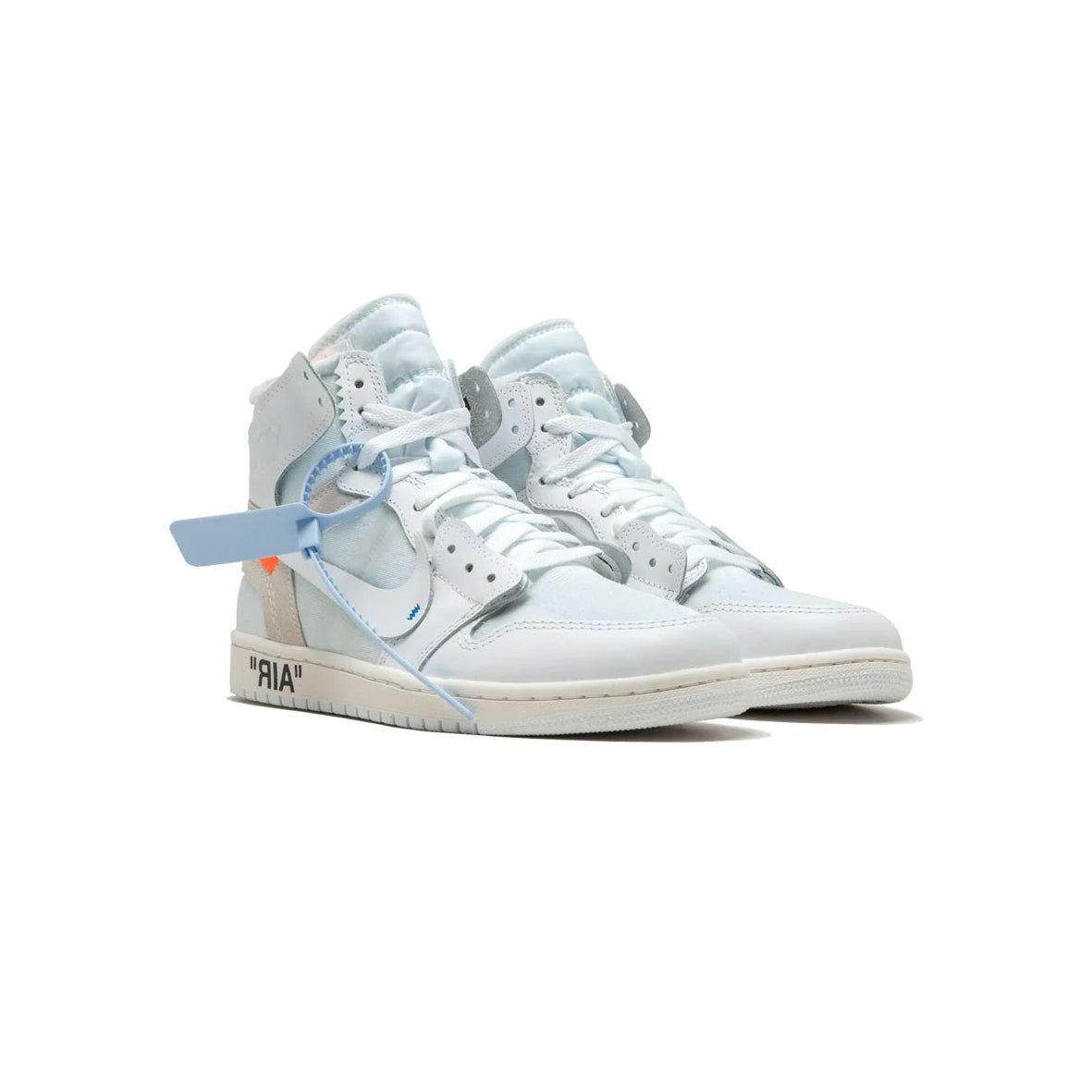 Air Jordan 1 x Off-White Euro Baskets Blanc Bleu Homme Femme - 2