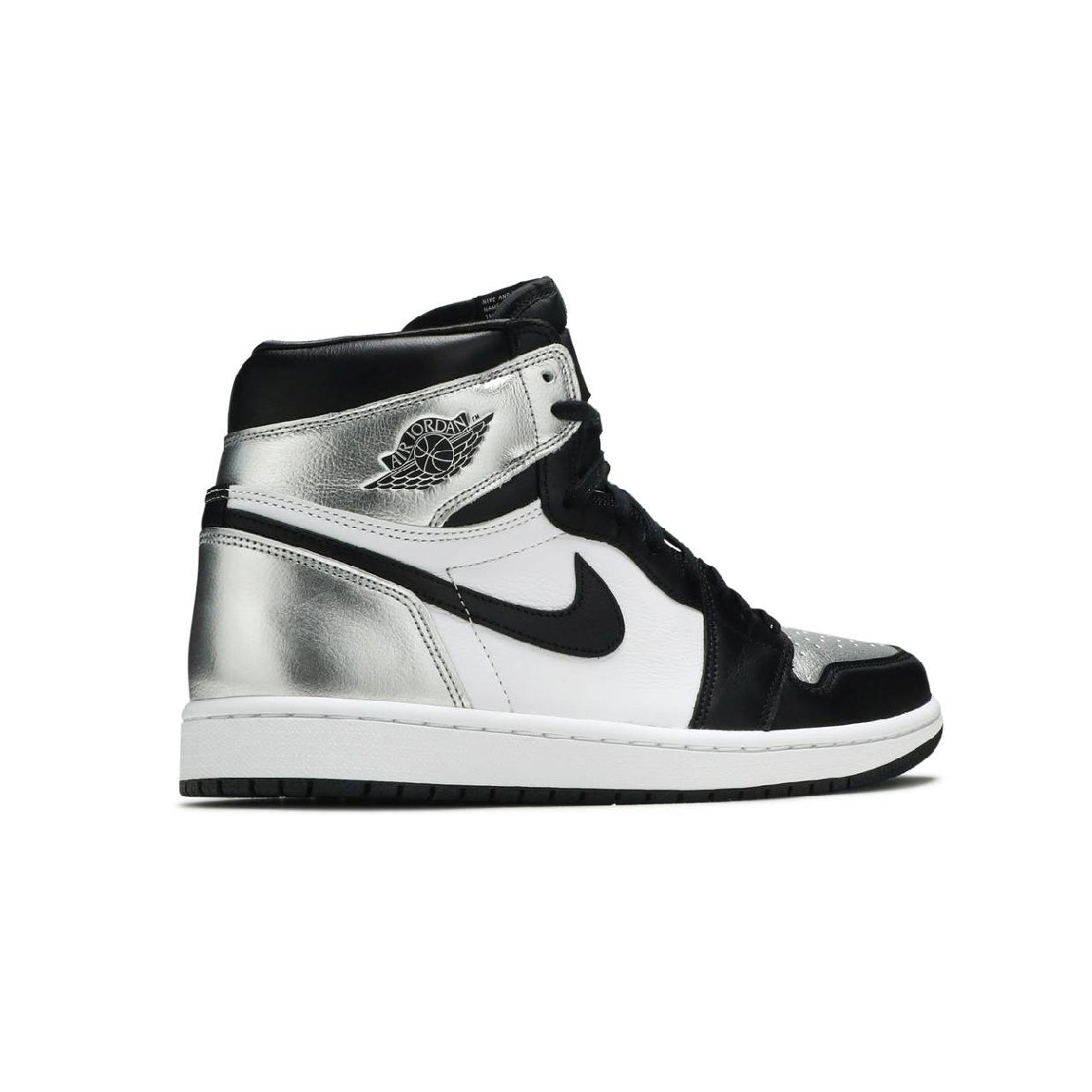 Air Jordan 1 High Silver Toe Baskets Noir Argent Homme Femme - 2