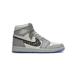 Air Jordan 1 High x Dior Baskets Gris Blanc Homme Femme - 1