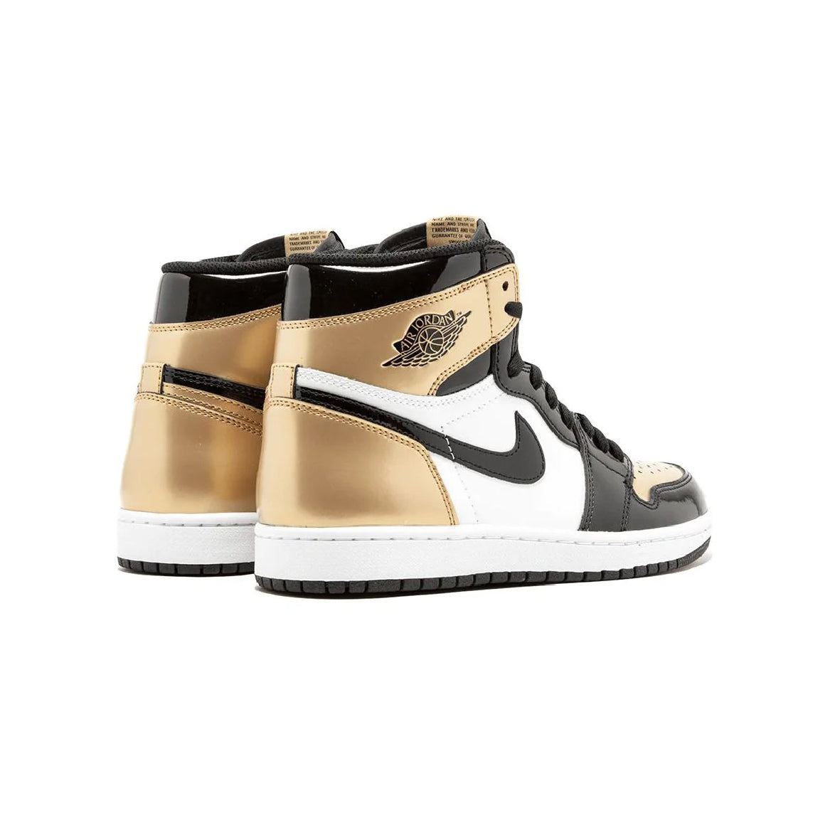 Air Jordan 1 High Gold Toe Baskets Noir Or Homme Femme - 2