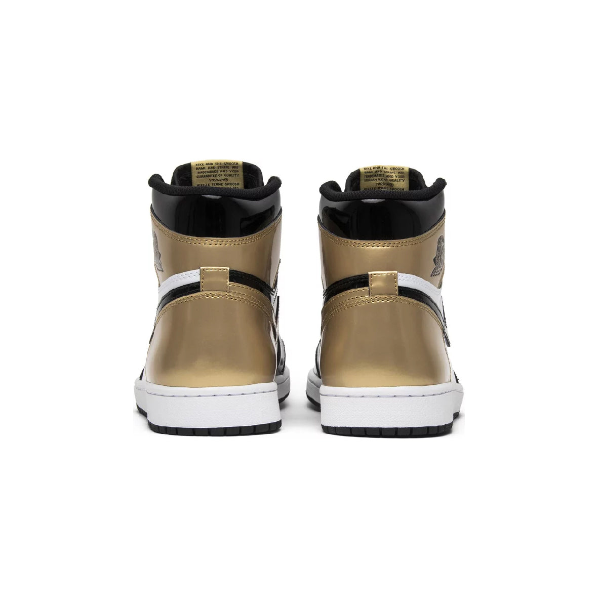 Air Jordan 1 High Gold Toe Baskets Noir Or Homme Femme - 3