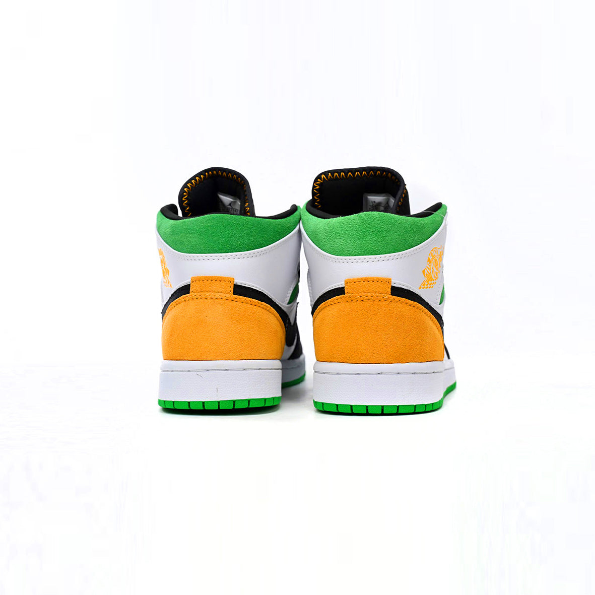 Air Jordan 1 Mid Oakland Baskets Blanc Orange Homme Femme - 3