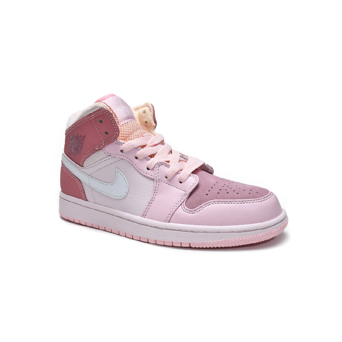 Air Jordan 1 Mid Digital Pink Baskets Rose Blanc Homme Femme - 2