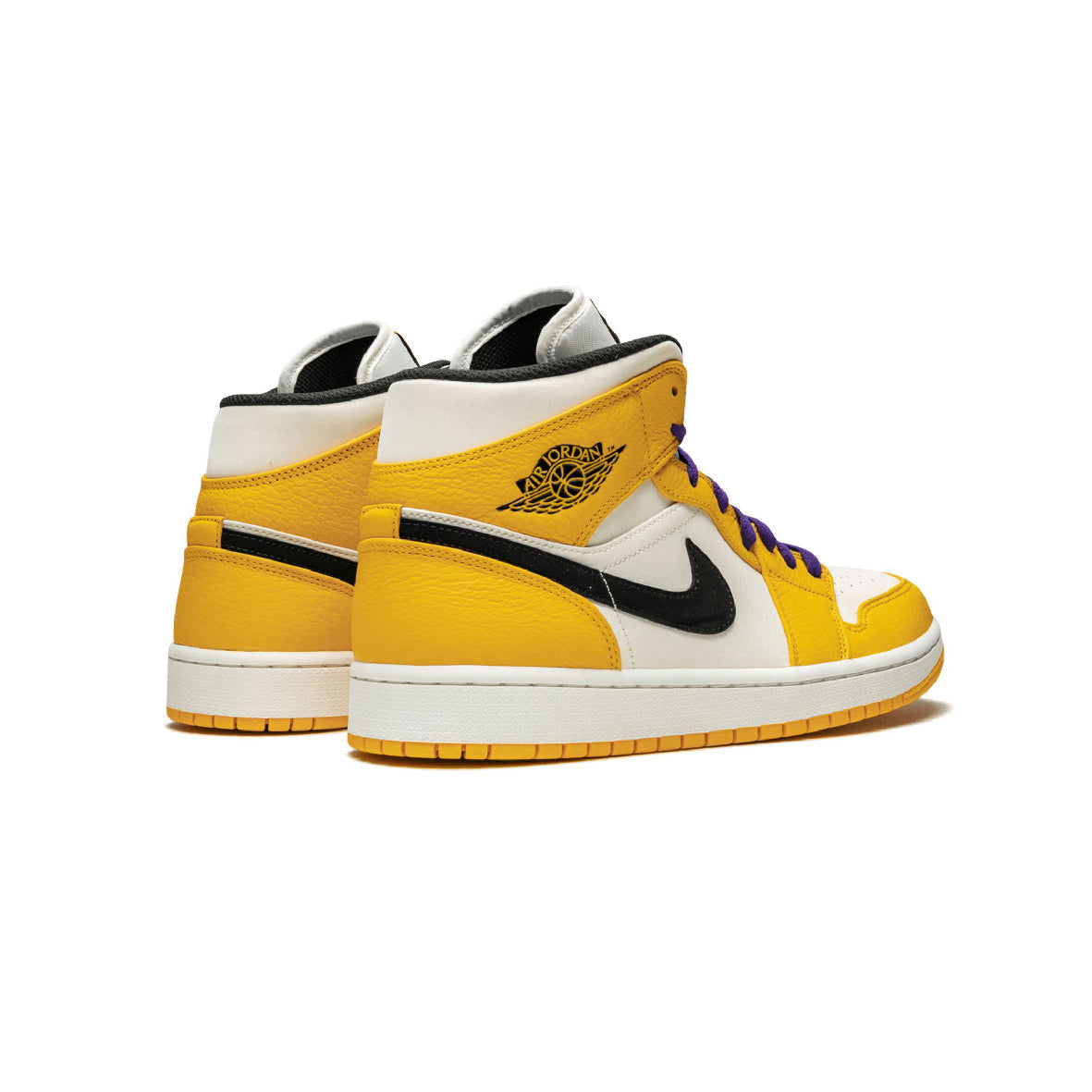 Air Jordan 1 Mid SE Lakers Baskets Violet Jaune Homme Femme - 2