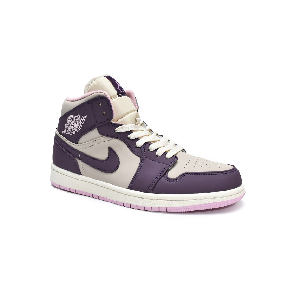 Air Jordan 1 Mid Pro Purple Baskets Violet Blanc Homme Femme - 2