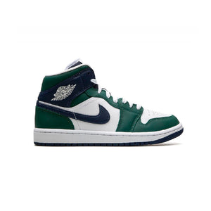 Air Jordan 1 Mid Noble Green Baskets Vert Blanc Homme Femme - 1
