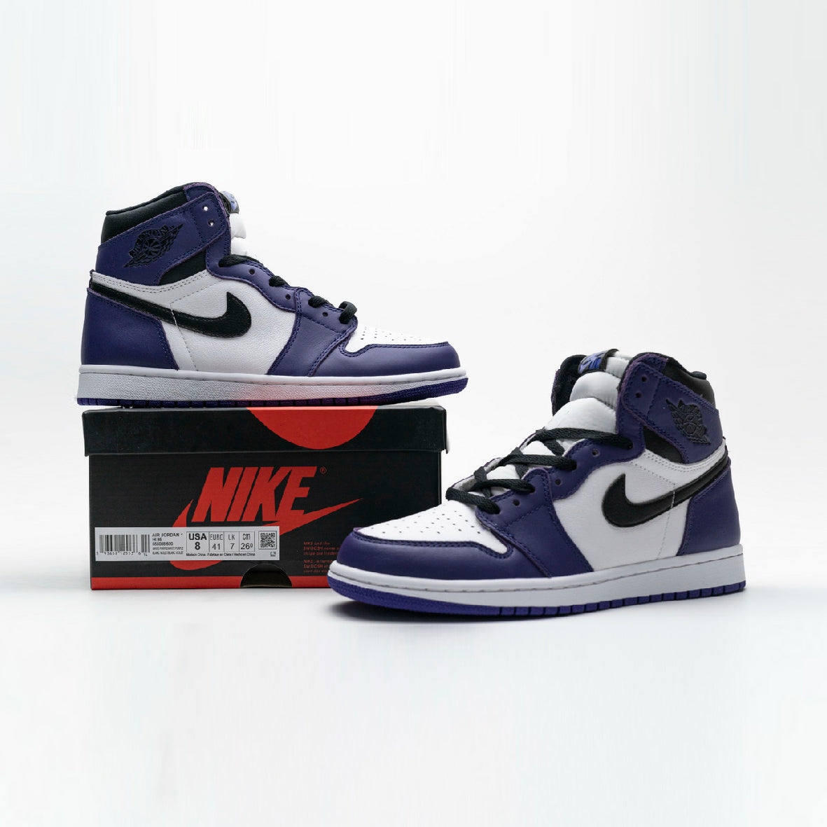 Air Jordan 1 High Retro Court Purple Baskets Violet Blanc Homme Femme - 4