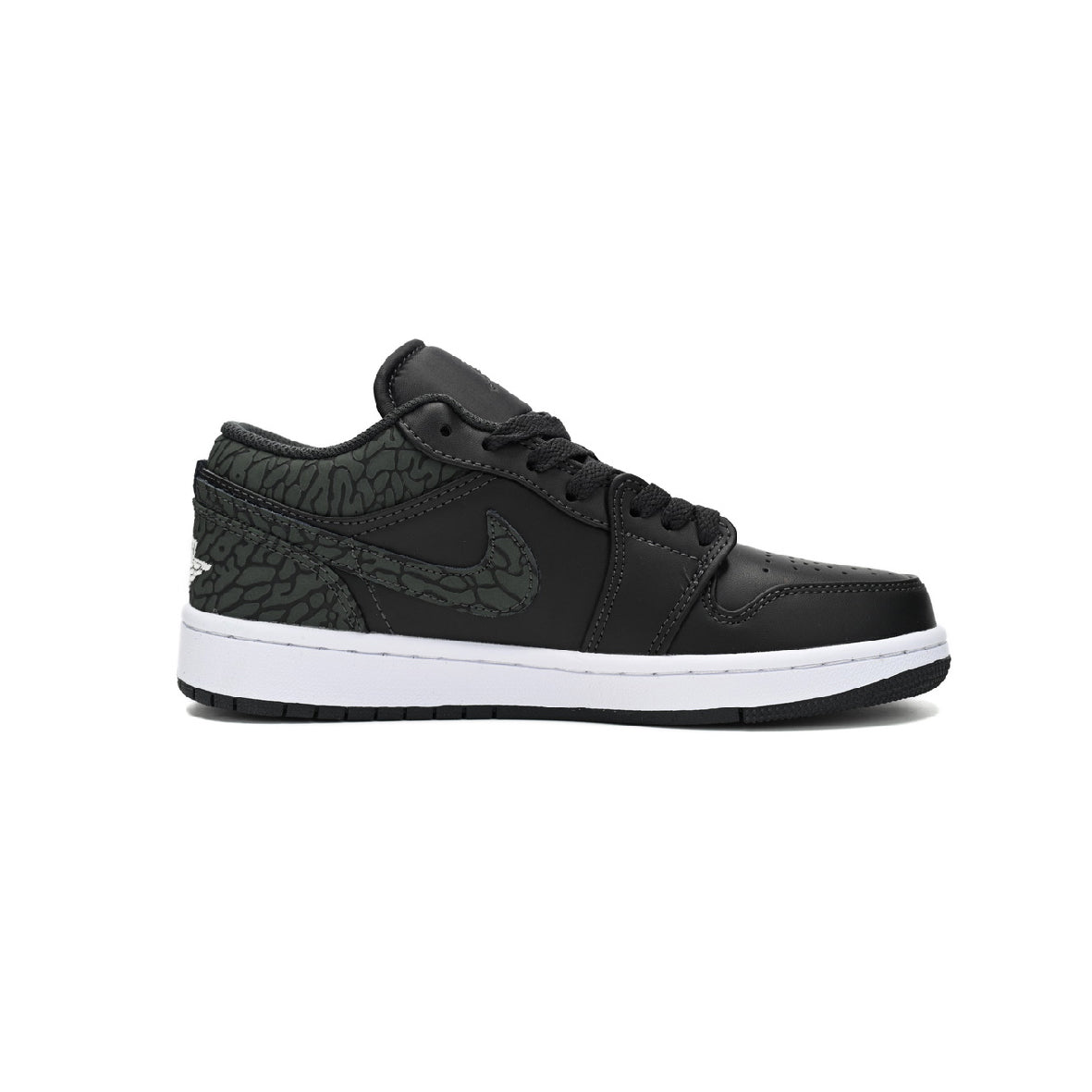 Air Jordan 1 Low Black Elephant Baskets Noir Gris Homme Femme - 1