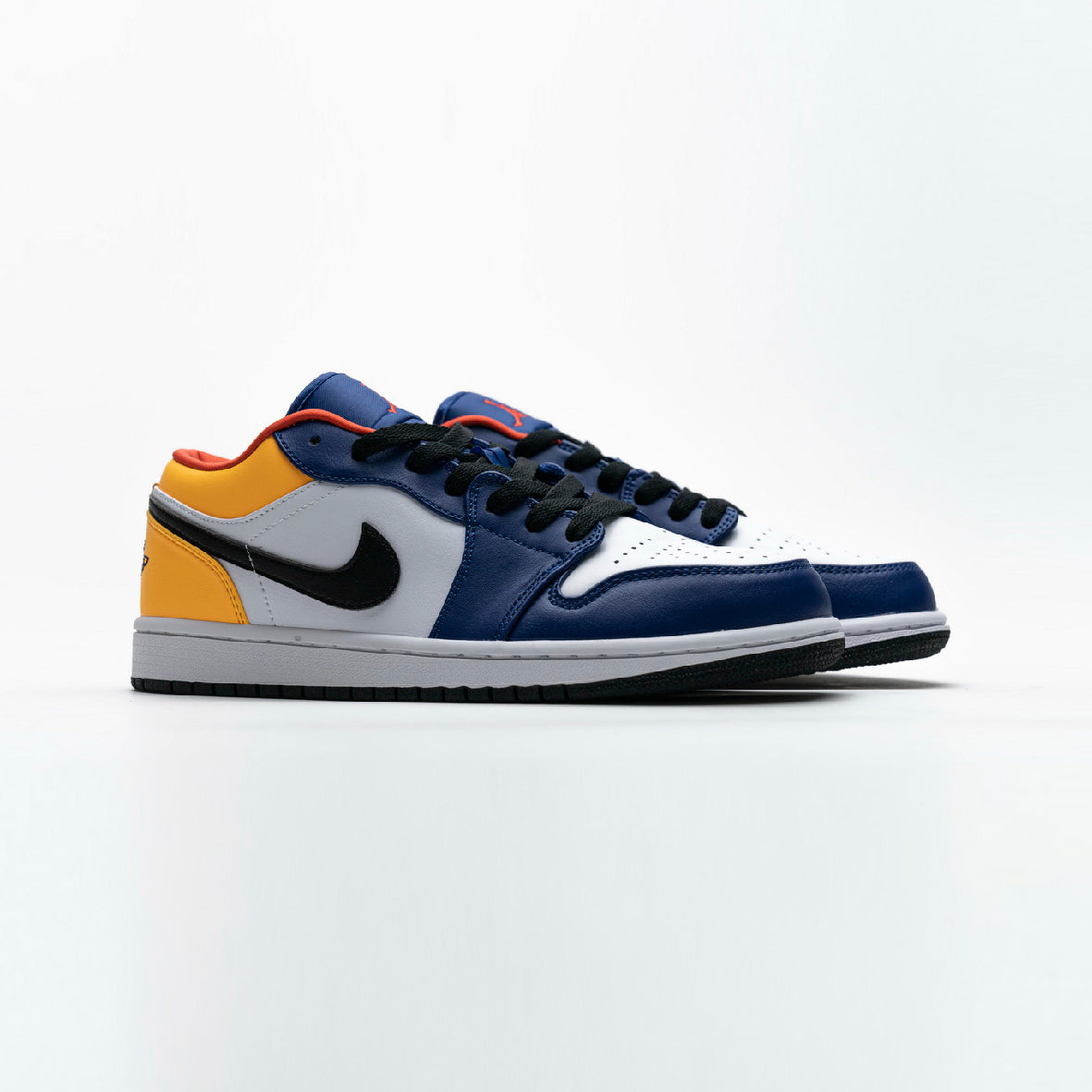 Air Jordan 1 Low Baskets Bleu Jaune Homme Femme - 2