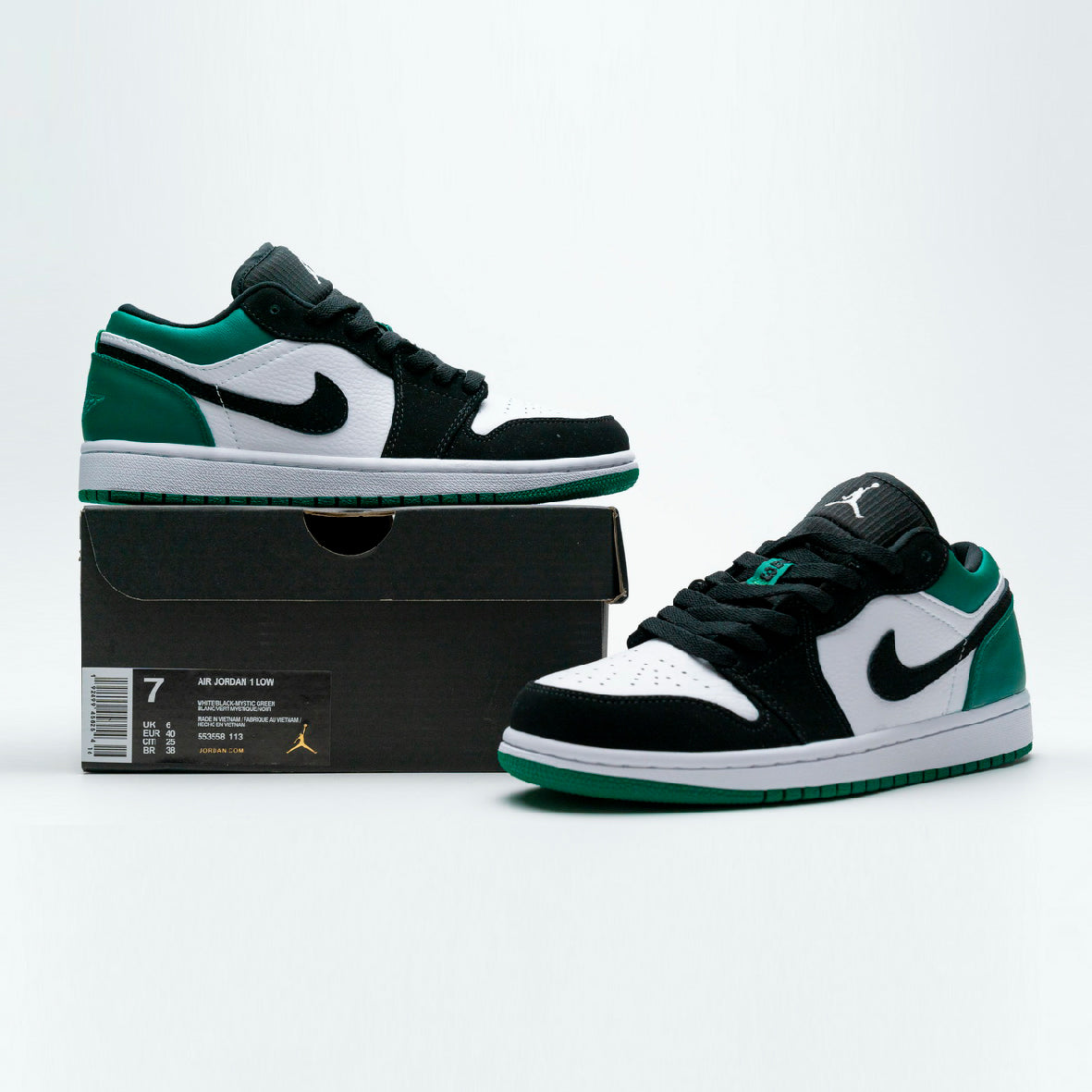 Air Jordan 1 Low Mystic Green Baskets Vert Blanc Homme Femme - 4