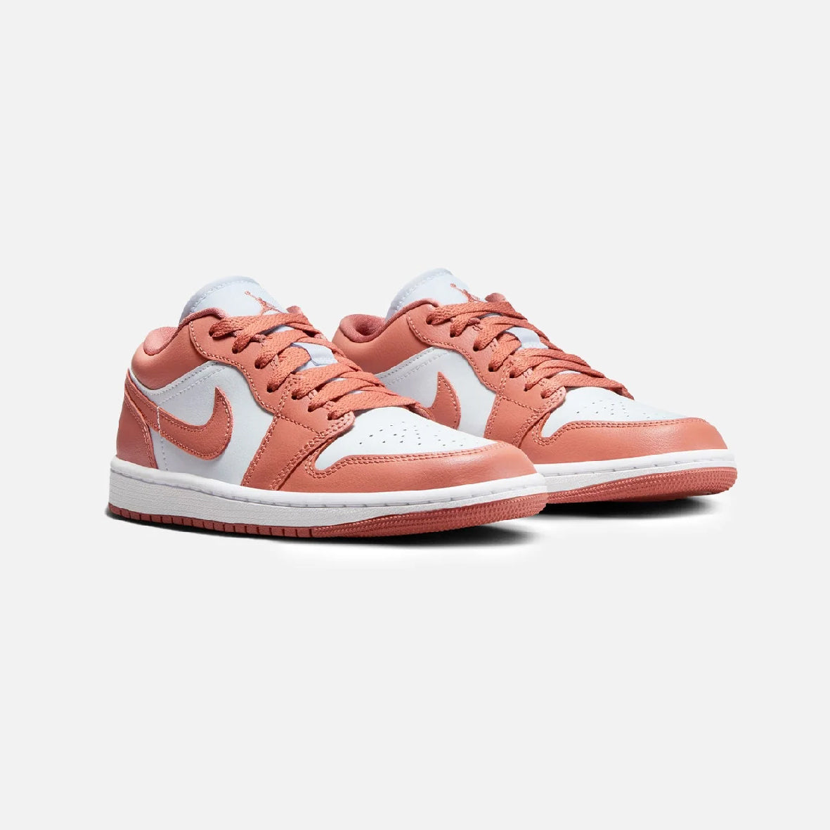 Air Jordan 1 Low Rose Saumon Baskets Rose Blanc Homme Femme - 2