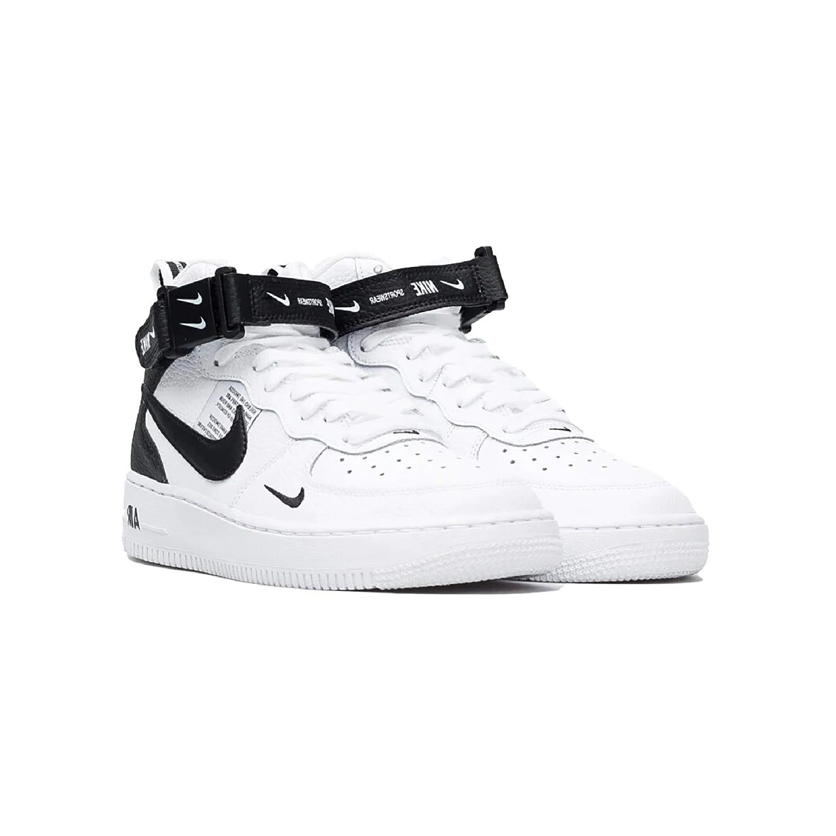 Nike Air Force 1 Mid '07 LV8 Black White Baskets Noir Blanc Homme Femme - 2