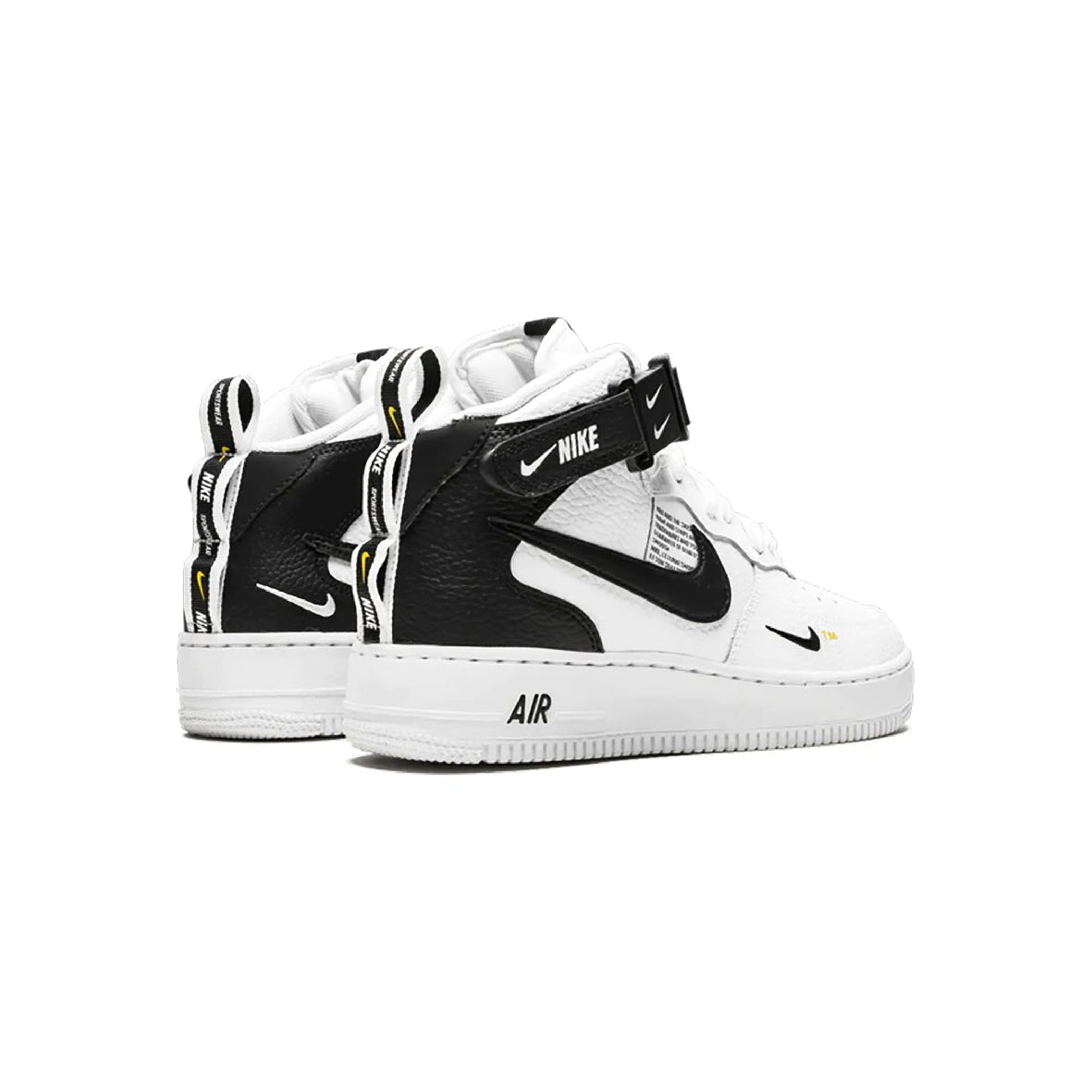 Nike Air Force 1 Mid '07 LV8 Black White Baskets Noir Blanc Homme Femme - 3
