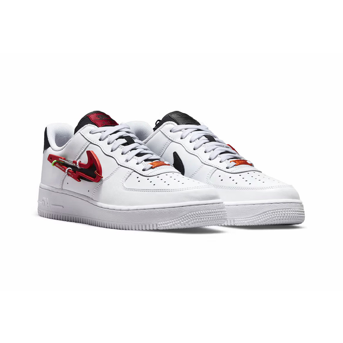 Nike Air Force 1 Low Carabiner Swoosh Baskets Noir Blanc Homme Femme - 2