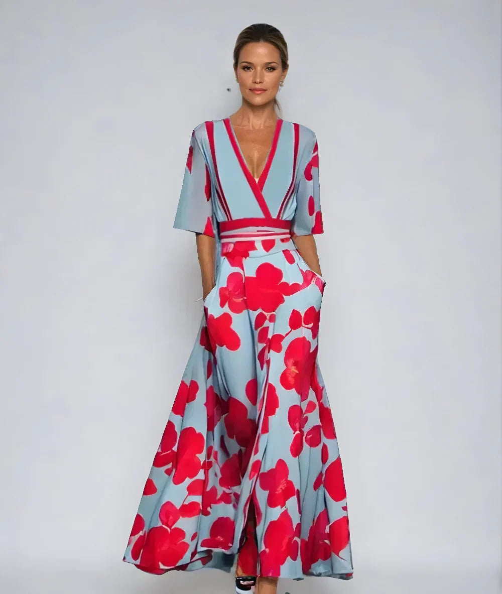 Robe Longue Femme Fleurie Blanc - vue 2