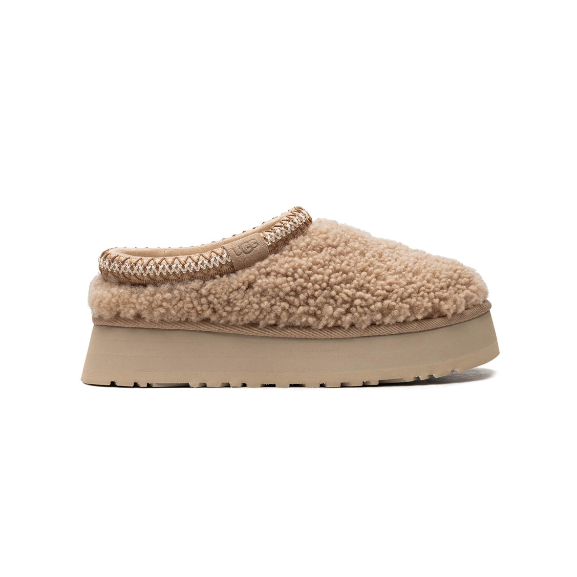 UGG Tazz Maxi Curly Sand Chausson Plateforme Beige Femme - 1