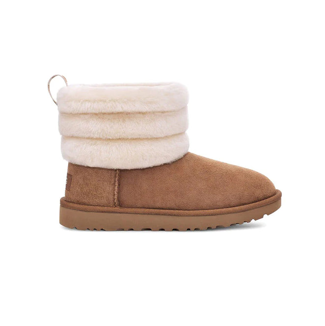 UGG Classic Mini Fluff Quilted Chestnut Bottines Marron Femme - 1
