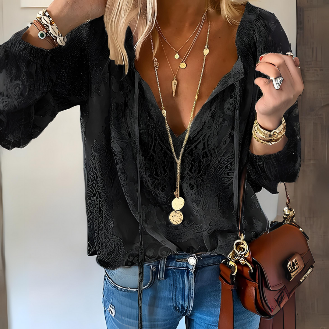 Blouse Femme Bohème en Dentelle Blanc - vue 4