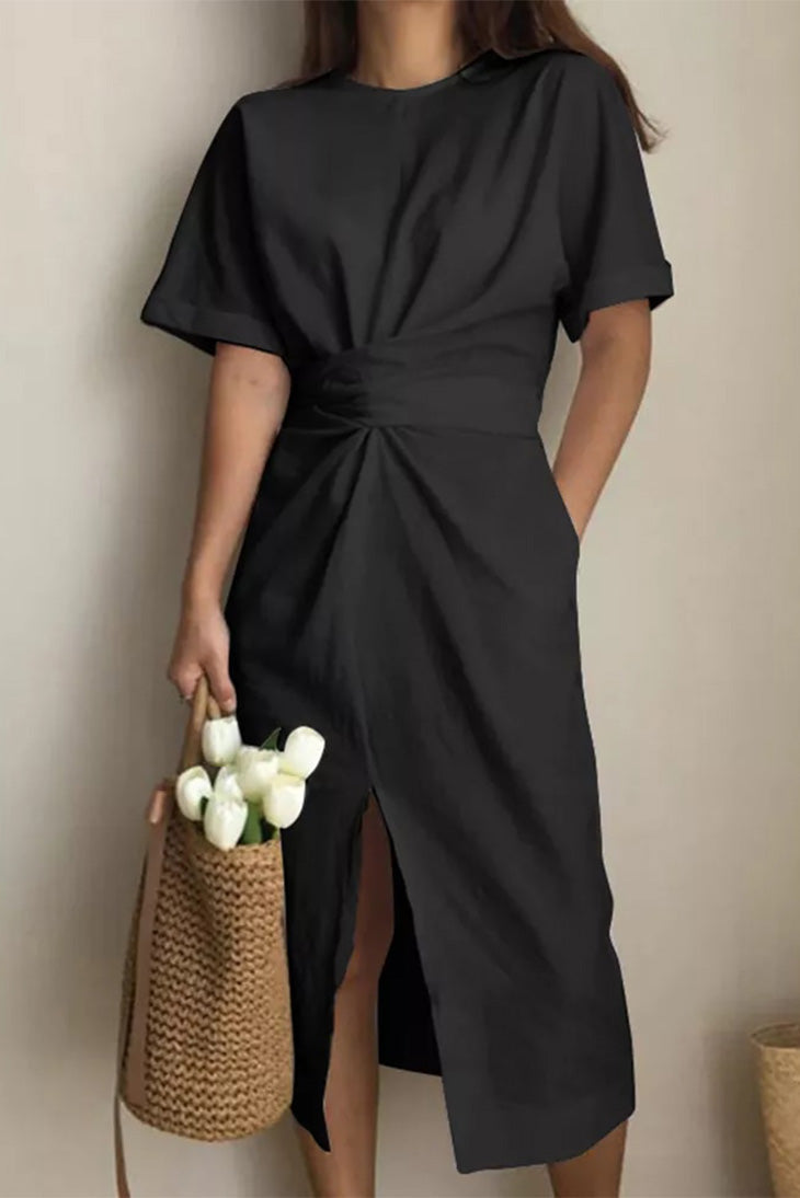 Robe midi en coton pour femme