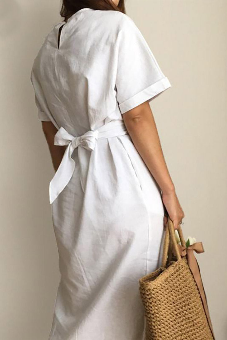 Robe midi en coton pour femme