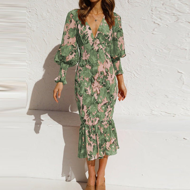 Robe Fleurie Femme Midi Bleu - vue 3