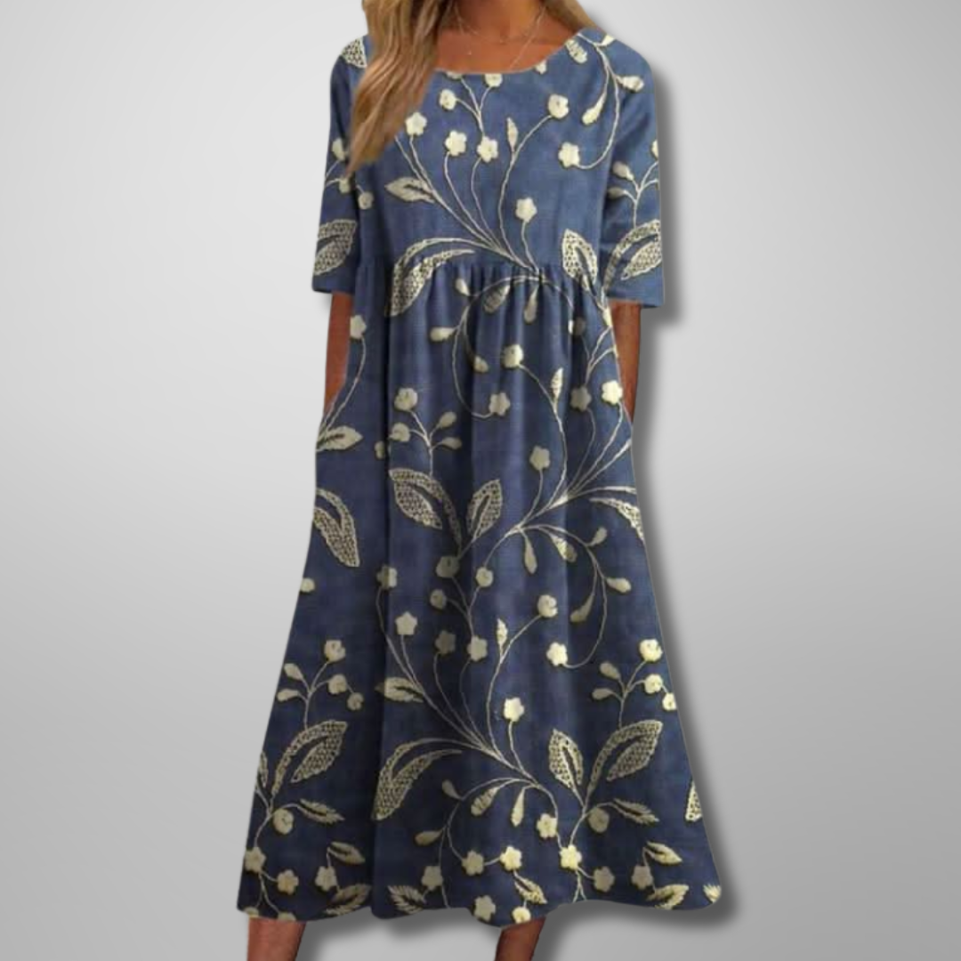 Robe midi fleurie décontractée pour femme