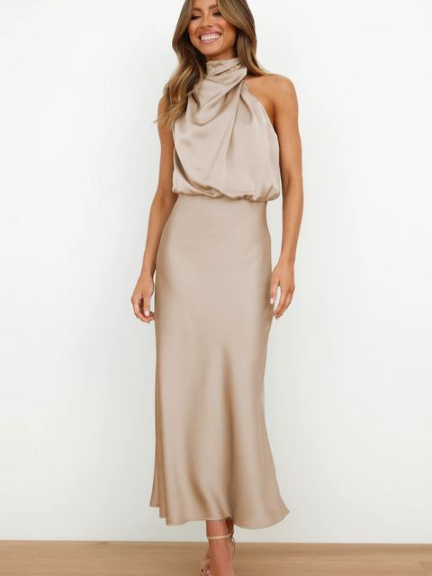 Robe Satin Femme Midi Bleu - vue 2