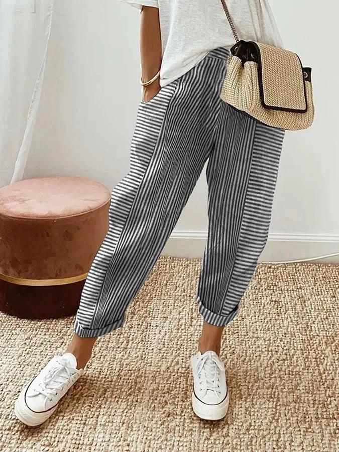 Lola - Pantalon femme large d'été casual