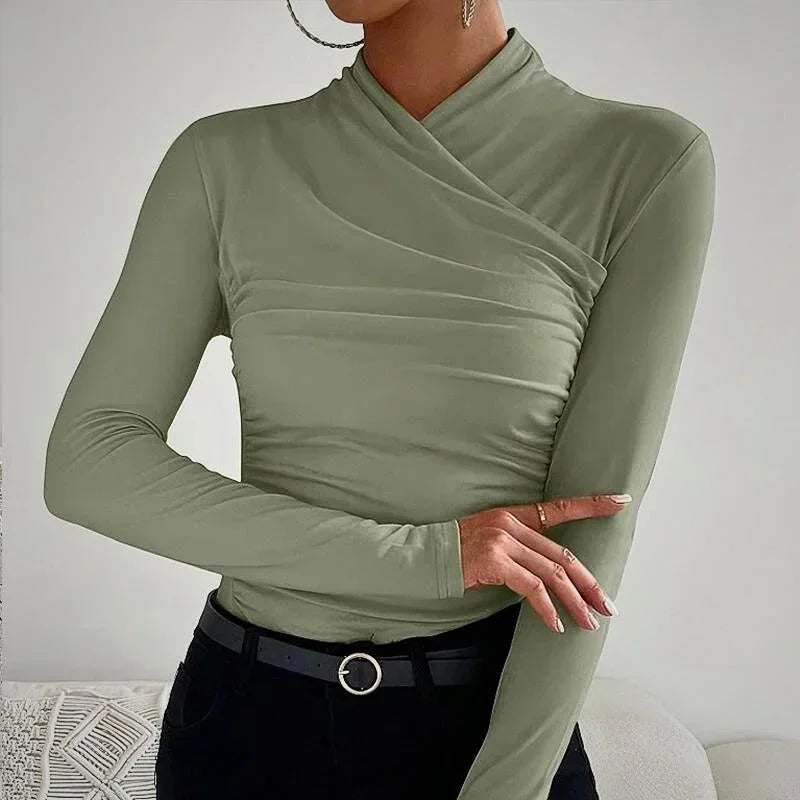 Iris - Top femme à manches asymétrique ajusté