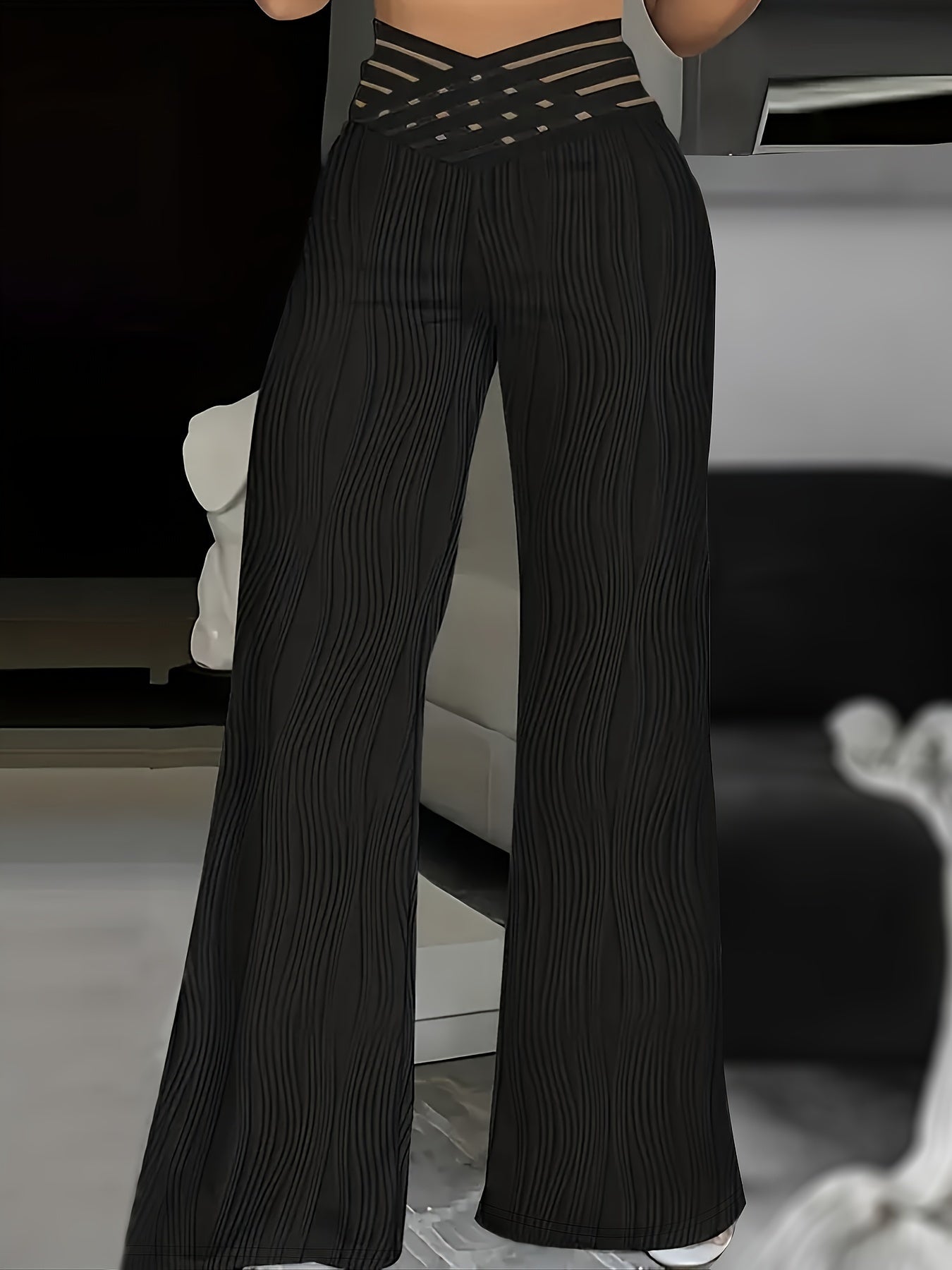 Emma - Pantalon femme taille haute croisé