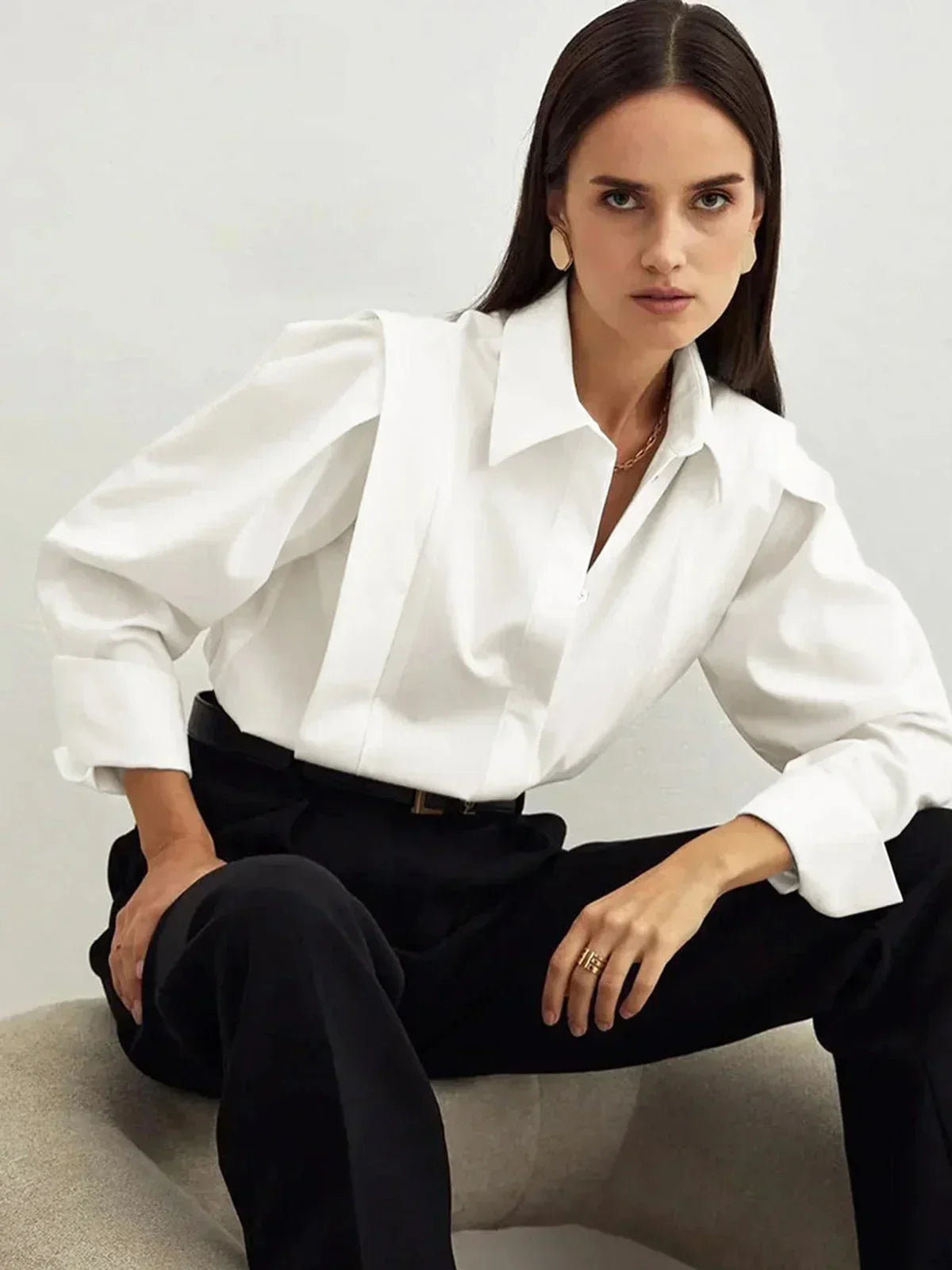 Alba - Top femme col V oversize