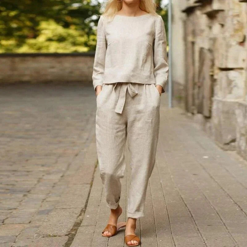 Nora - Ensemble femme en lin coupe relax