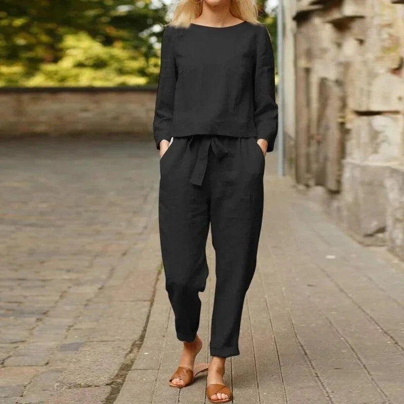 Nora - Ensemble femme en lin coupe relax