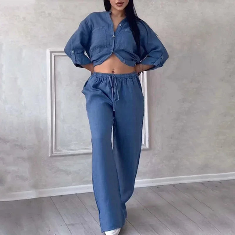 Sofia - Ensemble femme large en lin