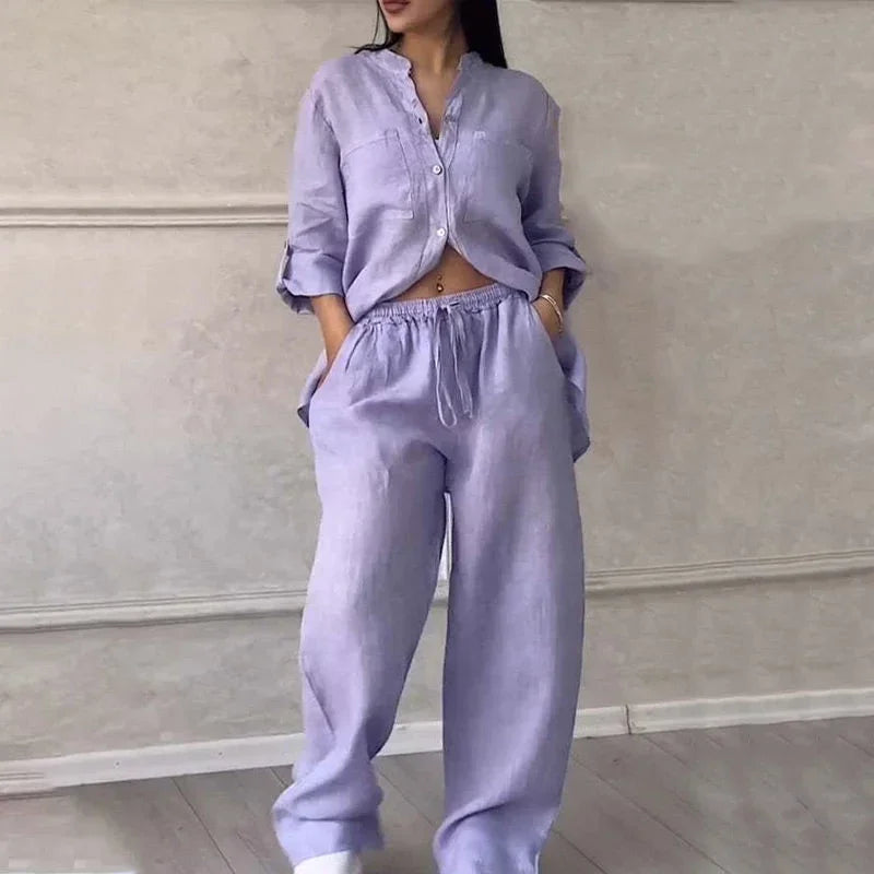 Sofia - Ensemble femme large en lin