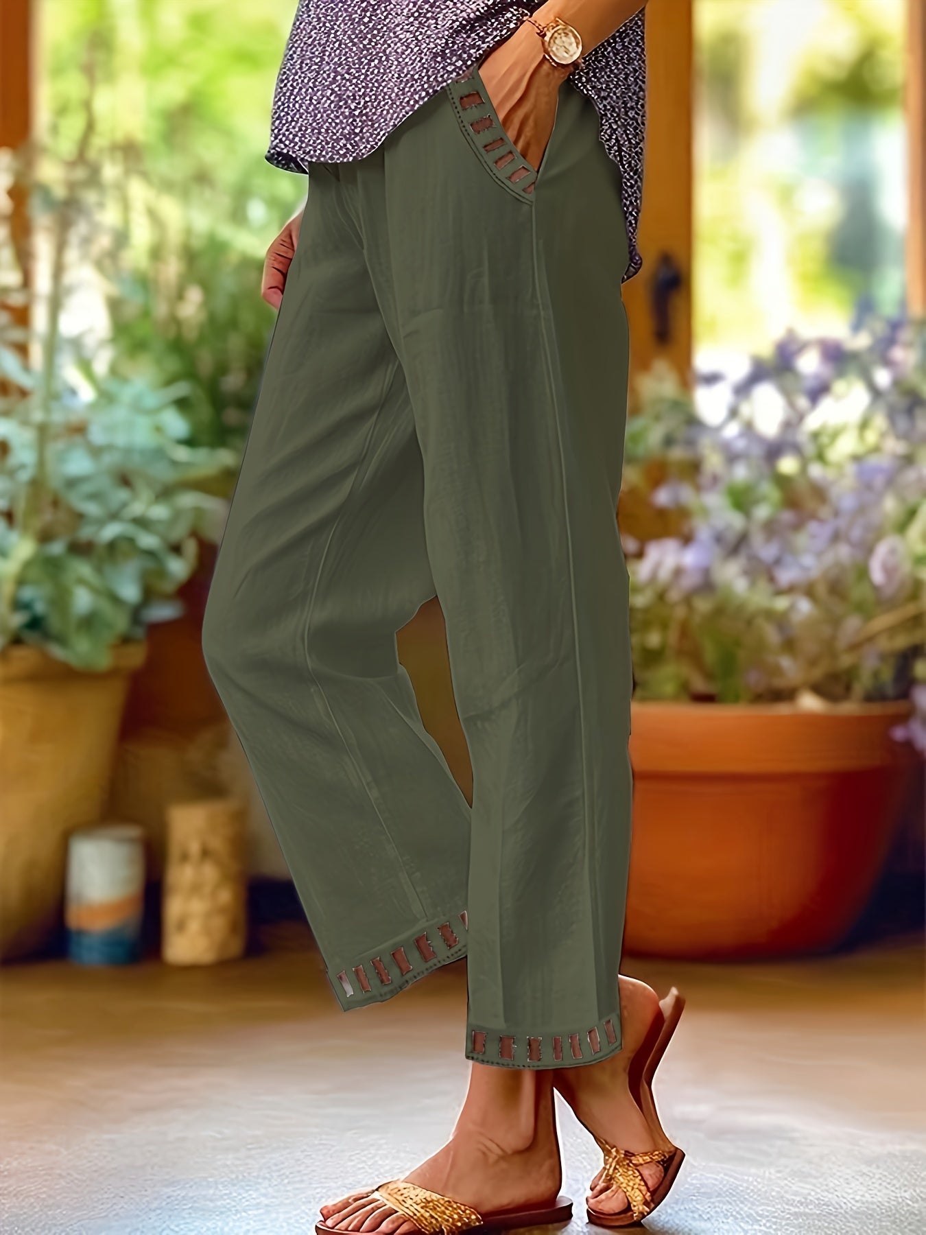 Wren - Pantalon femme court coupe relax
