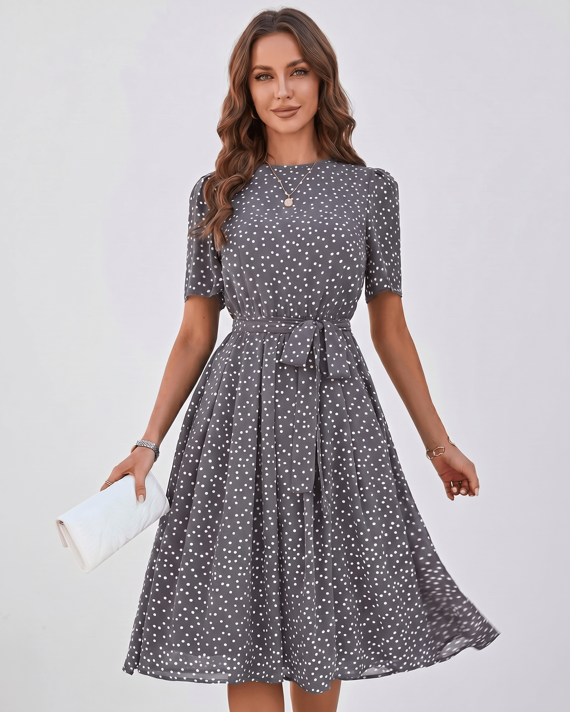 Robe Midi À Pois | Robe Fluide Fluide