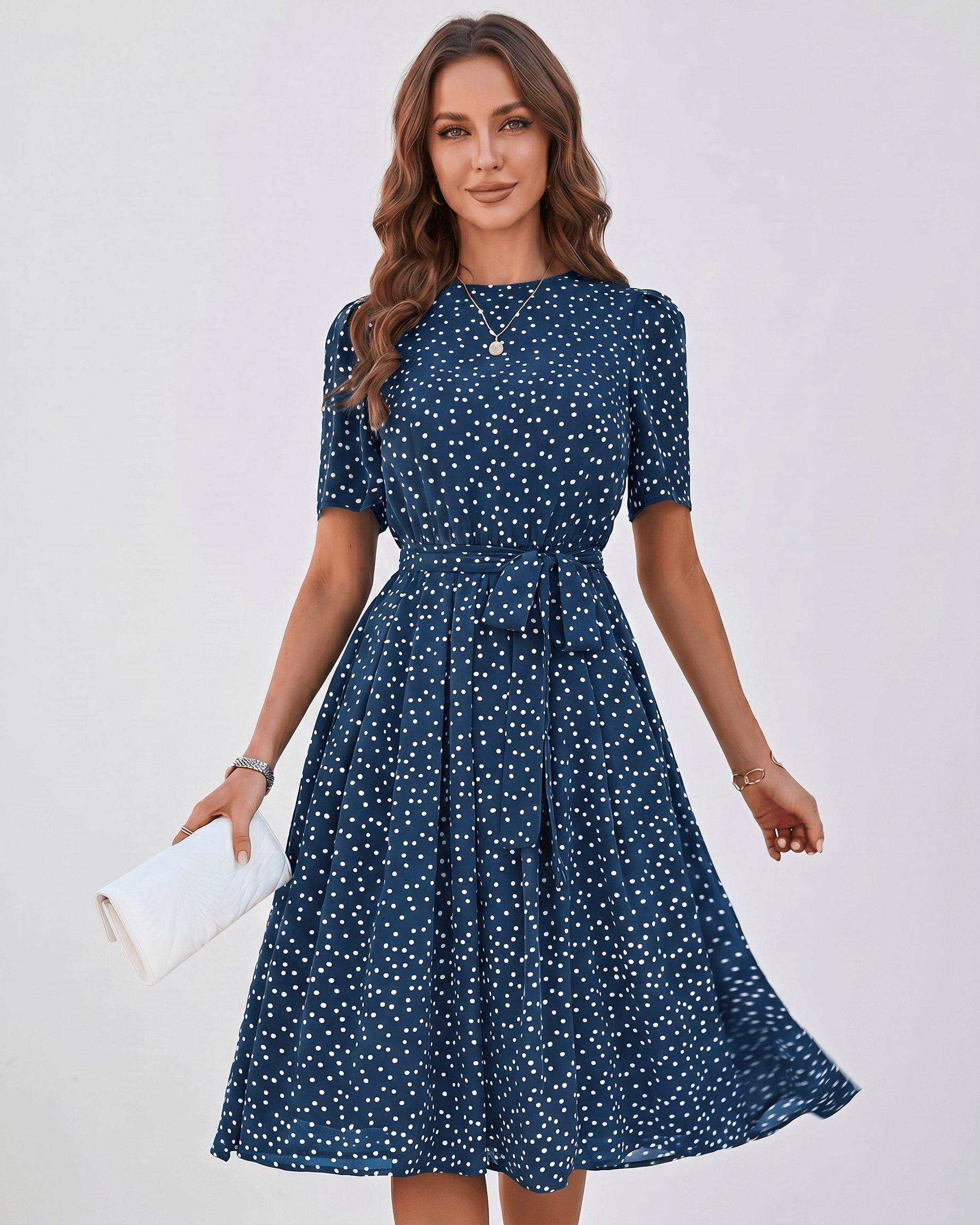 Robe Midi À Pois | Robe Fluide Fluide