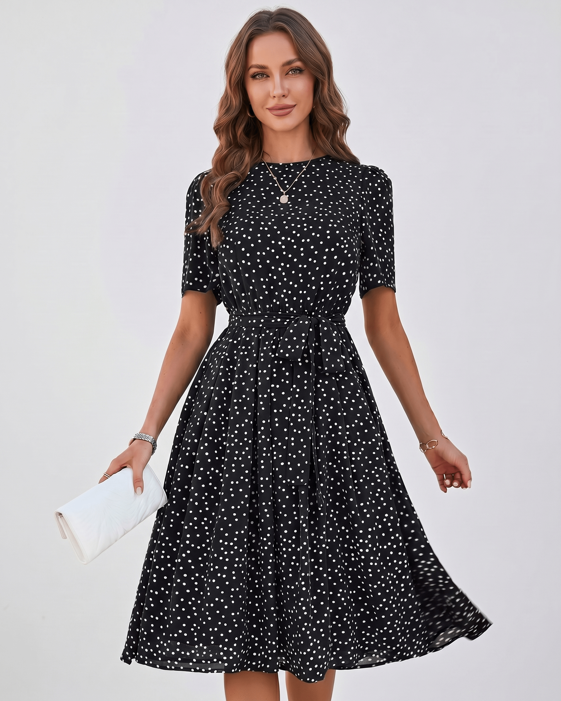 Robe Midi À Pois | Robe Fluide Fluide