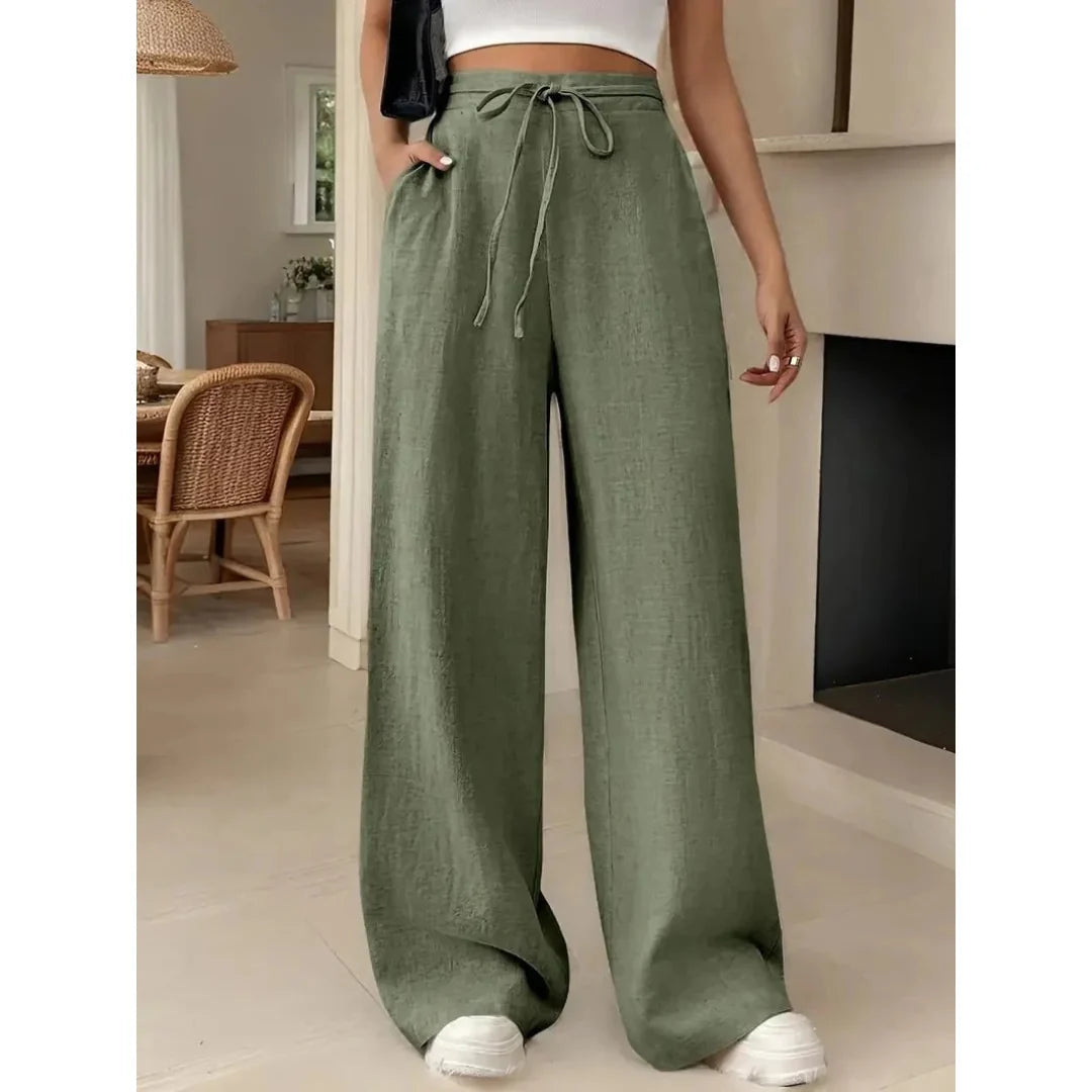 Pantalon Large Femme Bleu - vue 1