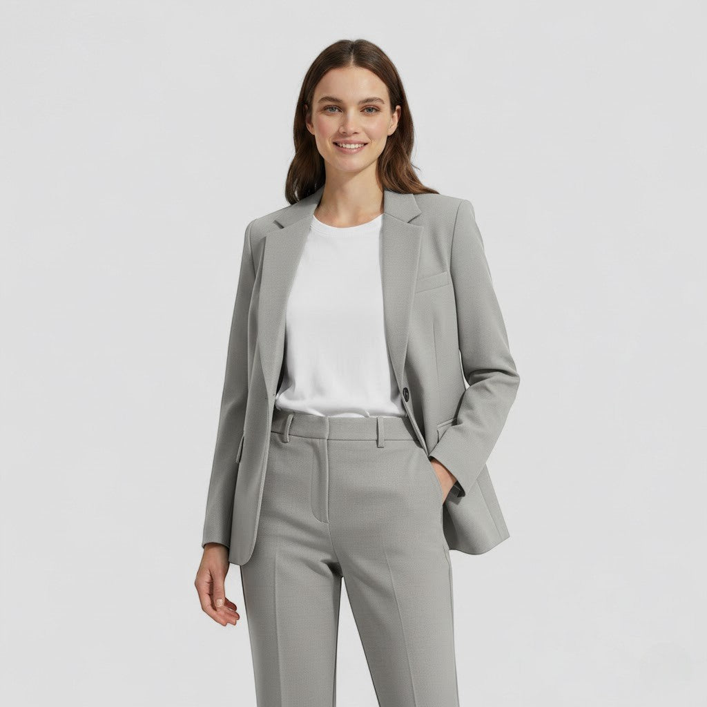 Ensemble Blazer et Pantalon Femme Beige - vue 4