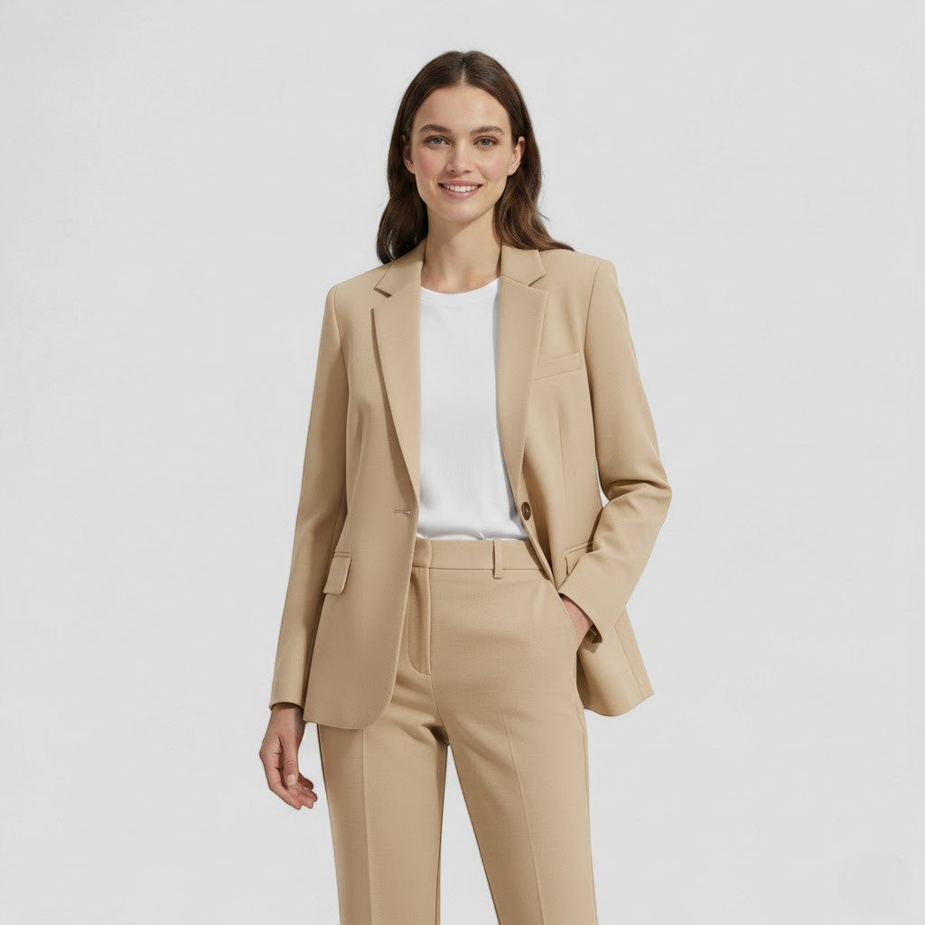 Ensemble Blazer et Pantalon Femme Beige - vue 5