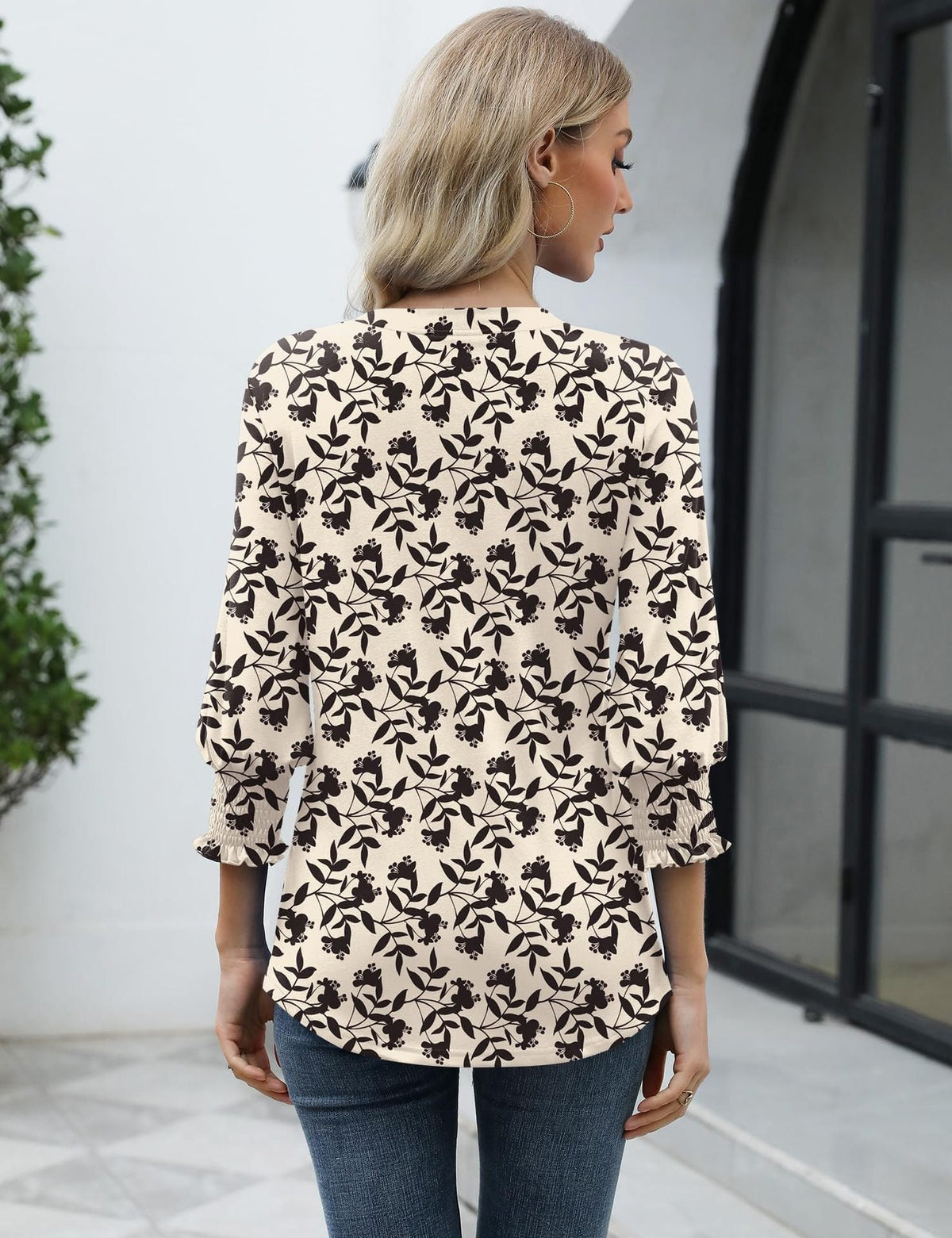 Blouse Femme Fleurie Abricot - vue 2