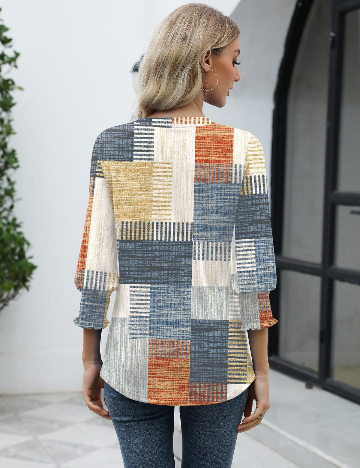 Blouse Femme Fleurie Carreaux - vue 8