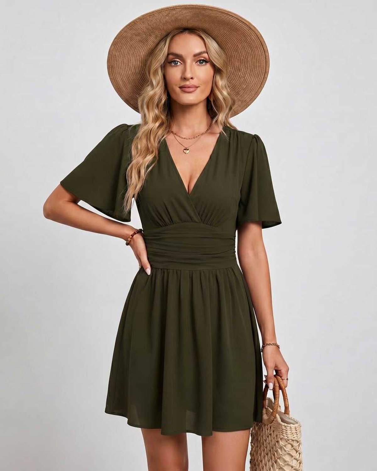 Robe Mini Mousseline | Robe Col En V