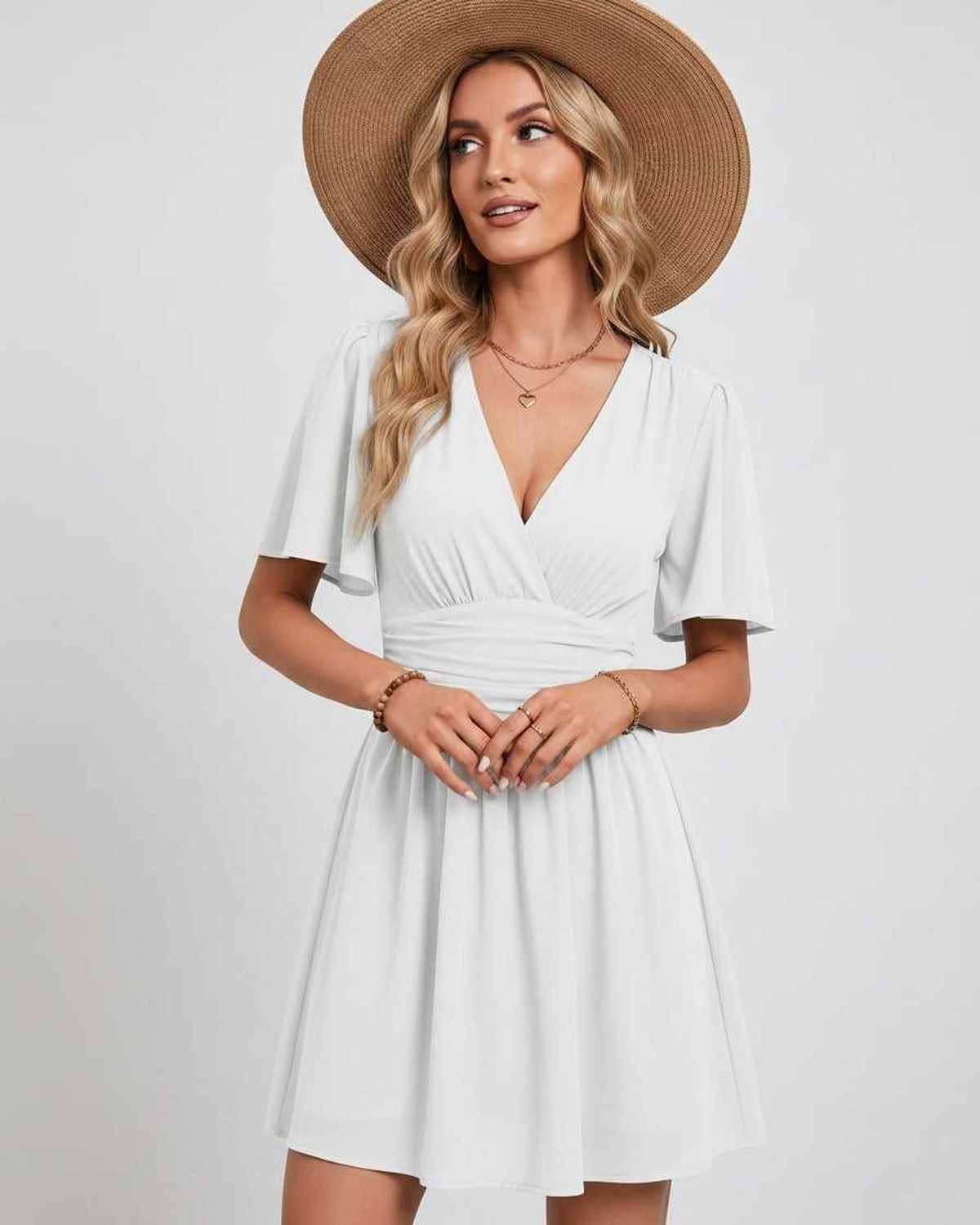 Robe Mini Mousseline | Robe Col En V