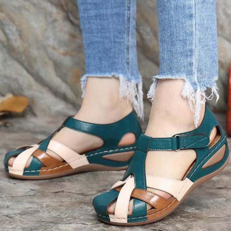 Sandales Femme Style Vintage Bleu Marine - vue 2